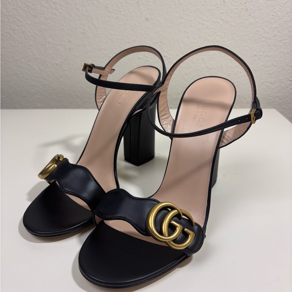 Gucci GG Marmont Leather Sandals - Picture 1 of 9